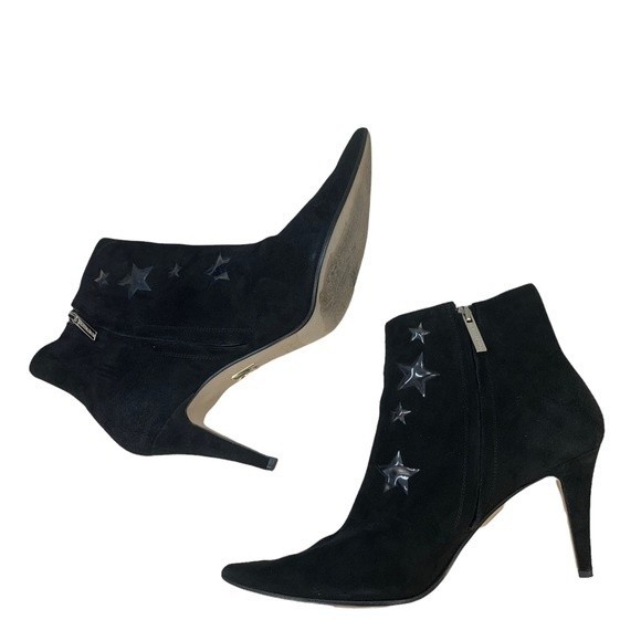 Tamara Mellon ASTRID Ankle Boots Booties LIMITED EDITION Black Suede Stars 9 - Picture 6 of 12